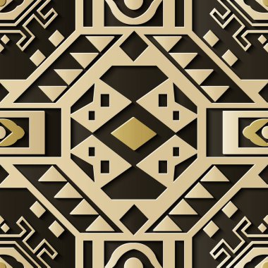 Sorunsuz kabartma heykel dekorasyon retro desen Çokgen geometri üçgen geometrisi kaleydoskop çapraz. Tebrik kartı veya zemin şablon tasarımı için idealdir