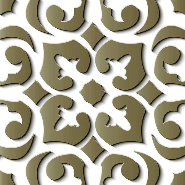 Sculpture Relief Sans Couture Décoration Motif Rétro Courbe Spirale Croix — Image vectorielle