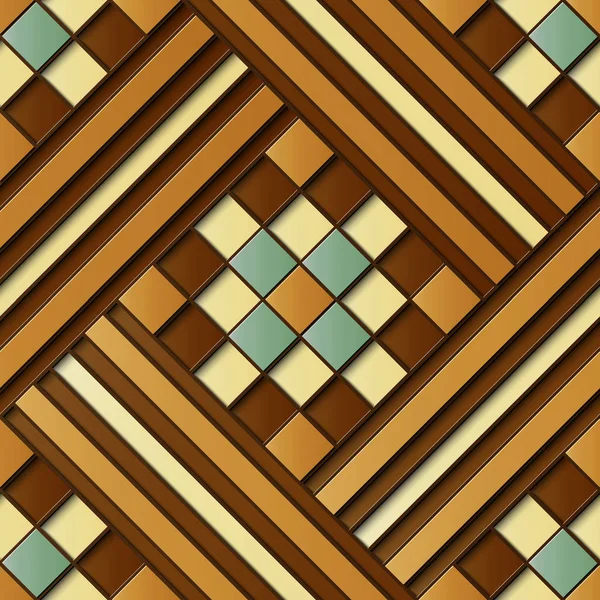 Seamless Relief Sculpture Decoration Retro Pattern Mosaic Geometry Pixel Cross — Stock Vector