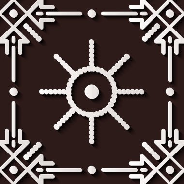 Sorunsuz kabartma heykel dekorasyon retro desen geometri yuvarlak nokta çapraz çerçeve satır kaleydoskop. Tebrik kartı veya zemin şablon tasarımı için idealdir