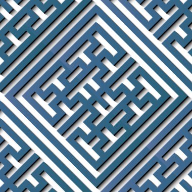 Sorunsuz kabartma heykel dekorasyon retro desen mavi sarmal geometri Kadraj çapraz. Tebrik kartı veya zemin şablon tasarımı için idealdir