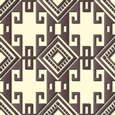 Sorunsuz kabartma heykel dekorasyon retro desen sarmal geometri onay nokta Kadraj çapraz. Tebrik kartı veya zemin şablon tasarımı için idealdir