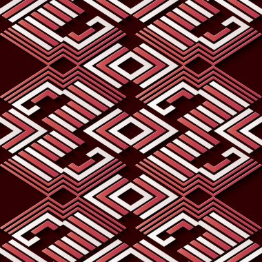 Sorunsuz kabartma heykel dekorasyon retro desen Aborijin geometri Çokgen üçgen çapraz çerçeve satır kaleydoskop. Tebrik kartı veya zemin şablon tasarımı için idealdir