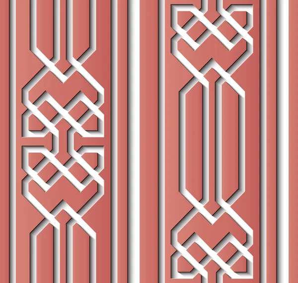 Sorunsuz Kabartma Heykel Dekorasyon Retro Desen Çokgen Geometrisi Zinciri Kadraj — Stok Vektör
