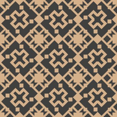Vektör damasko Dikişsiz retro desen arka plan geometri çapraz çerçeve kaleydoskop kontrol edin. Zarif lüks kahverengi tonlu tasarım duvar kağıtları, arka planında ve sayfa doldurmak için.