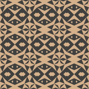 Vektör damasko Dikişsiz retro desen arka plan çokgen geometrisi kaleydoskop çapraz. Zarif lüks kahverengi tonlu tasarım duvar kağıtları, arka planında ve sayfa doldurmak için.