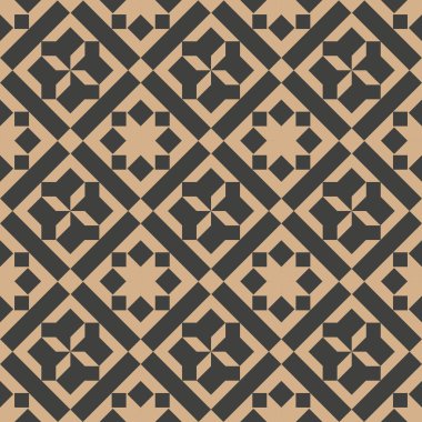 Vektör damasko Dikişsiz retro desen arka plan Çokgen onay geometri yıldız kaleydoskop çapraz. Zarif lüks kahverengi tonlu tasarım duvar kağıtları, arka planında ve sayfa doldurmak için.
