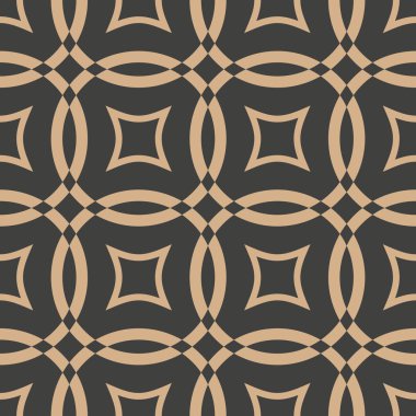 Vektör damasko Dikişsiz retro desen arka plan eğrisi geometri çerçeve kaleydoskop çapraz. Zarif lüks kahverengi tonlu tasarım duvar kağıtları, arka planında ve sayfa doldurmak için.