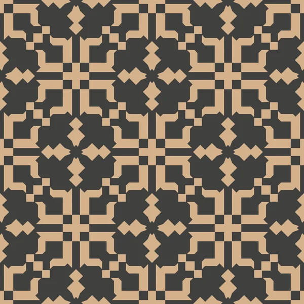 Vector Damasco Senza Cuciture Retrò Modello Sfondo Geometria Pixel Mosaico — Vettoriale Stock