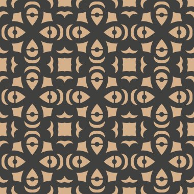 Vektör damasko Dikişsiz retro desen arka plan yuvarlak eğrisi geometri kaleydoskop çapraz. Zarif lüks kahverengi tonlu tasarım duvar kağıtları, arka planında ve sayfa doldurmak için.