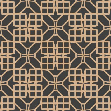 Vektör damasko Dikişsiz retro desen arka plan çokgen geometrisi Kadraj kare. Zarif lüks kahverengi tonlu tasarım duvar kağıtları, arka planında ve sayfa doldurmak için.