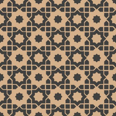Kadraj çapraz vektör damasko Dikişsiz retro desen arka plan yıldız geometri. Zarif lüks kahverengi tonlu tasarım duvar kağıtları, arka planında ve sayfa doldurmak için.