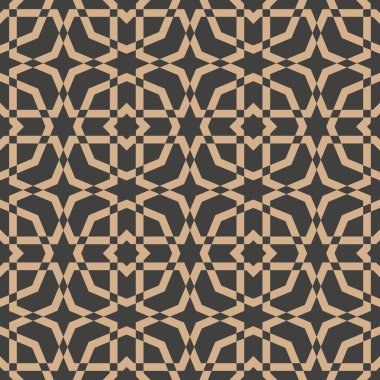 Vektör damasko Dikişsiz retro desen arka plan çokgen geometrisi çapraz çerçeve çiçek dürbünü. Zarif lüks kahverengi tonlu tasarım duvar kağıtları, arka planında ve sayfa doldurmak için.