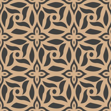 Vektör damasko Dikişsiz retro desen arka plan sarmal girdap yuvarlak çapraz çiçek çerçeve. Zarif lüks kahverengi tonlu tasarım duvar kağıtları, arka planında ve sayfa doldurmak için.