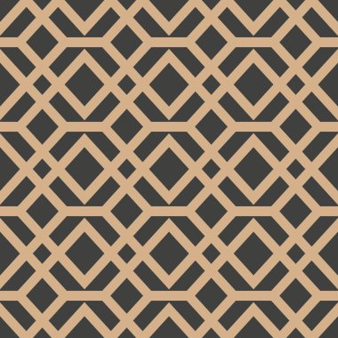 Vektör damasko Dikişsiz retro desen arka plan çokgen geometrisi Kadraj çapraz. Zarif lüks kahverengi tonlu tasarım duvar kağıtları, arka planında ve sayfa doldurmak için.