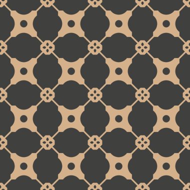 Vektör damasko Dikişsiz retro desen arka plan yuvarlak çiçek çerçeve zinciri kaleydoskop çapraz eğrisi. Zarif lüks kahverengi tonlu tasarım duvar kağıtları, arka planında ve sayfa doldurmak için.
