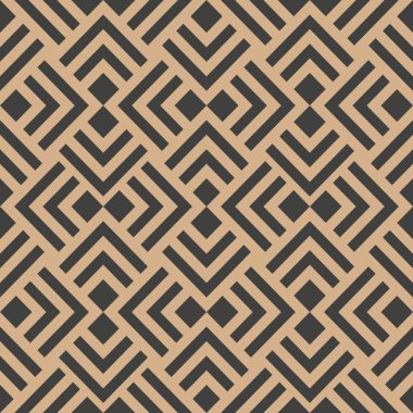 Vektör damasko Dikişsiz retro desen arka plan kare geometri çerçeve zinciri çapraz kontrol edin. Zarif lüks kahverengi tonlu tasarım duvar kağıtları, arka planında ve sayfa doldurmak için.