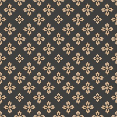 Vektör Şam Dikişsiz retro desen arka çapraz çiçek çiçek dürbünü. Zarif lüks kahverengi tonlu tasarım duvar kağıtları, arka planında ve sayfa doldurmak için.