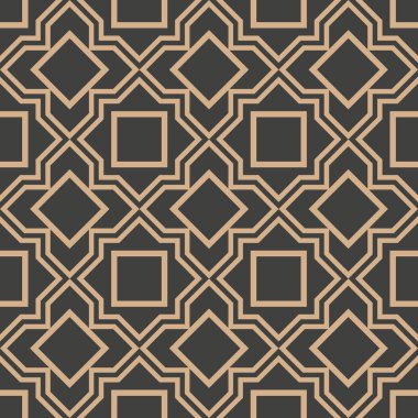Vektör damasko Dikişsiz retro desen arka plan yıldız kare geometri onay Kadraj çapraz. Zarif lüks kahverengi tonlu tasarım duvar kağıtları, arka planında ve sayfa doldurmak için.