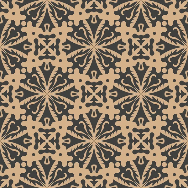 Vektör damasko Dikişsiz retro desen arka plan bitki yaprak asma çiçek çiçek dürbünü çapraz eğrisi yuvarlak. Zarif lüks kahverengi tonlu tasarım duvar kağıtları, arka planında ve sayfa doldurmak için.