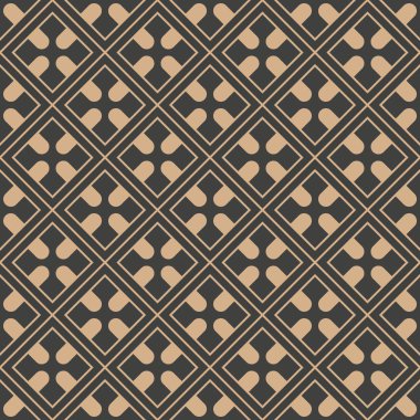 Vektör damasko Dikişsiz retro desen arka plan geometri kare çapraz çerçeve satır kaleydoskop kontrol edin. Zarif lüks kahverengi tonlu tasarım duvar kağıtları, arka planında ve sayfa doldurmak için.
