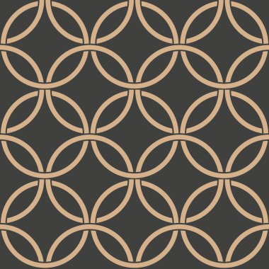 Vektör damasko Dikişsiz retro desen arka plan oryantal yuvarlak çapraz kare zincir eğrisi. Zarif lüks kahverengi tonlu tasarım duvar kağıtları, arka planında ve sayfa doldurmak için.