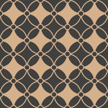 Vektör damasko Dikişsiz retro desen arka plan geometri yuvarlak zincir Kadraj çapraz. Zarif lüks kahverengi tonlu tasarım duvar kağıtları, arka planında ve sayfa doldurmak için.