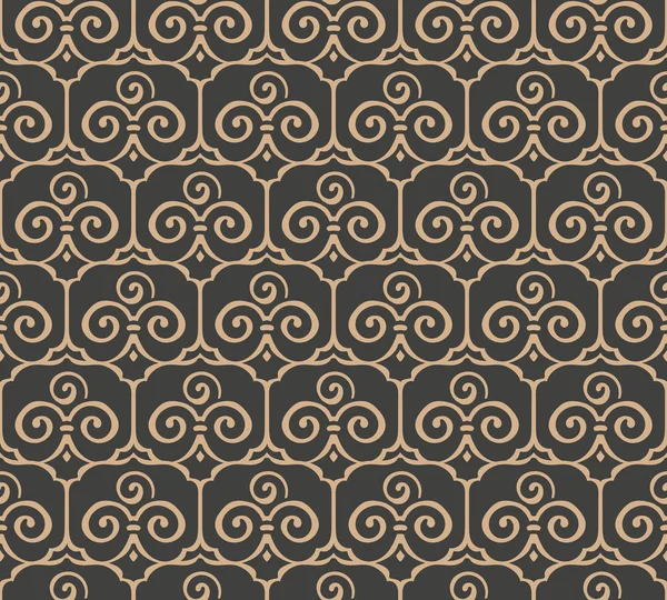 Vector Damasco Sem Costura Padrão Retro Fundo Espiral Vortex Curva —  Vetores de Stock