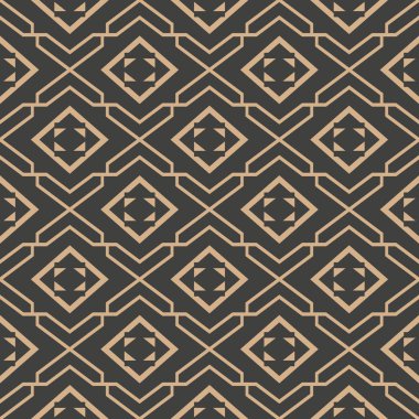 Vektör damasko Dikişsiz retro desen arka plan çokgen geometrisi kare üçgen zinciri Kadraj çapraz. Zarif lüks kahverengi tonlu tasarım duvar kağıtları, arka planında ve sayfa doldurmak için.