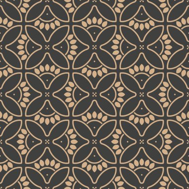 Vektör damasko Dikişsiz retro desen arka plan yuvarlak çapraz çerçeve satır çiçek eğrisi. Zarif lüks kahverengi tonlu tasarım duvar kağıtları, arka planında ve sayfa doldurmak için.