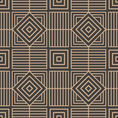 Vektör damasko Dikişsiz retro desen arka plan Çokgen onay geometri Kadraj çapraz. Zarif lüks kahverengi tonlu tasarım duvar kağıtları, arka planında ve sayfa doldurmak için.