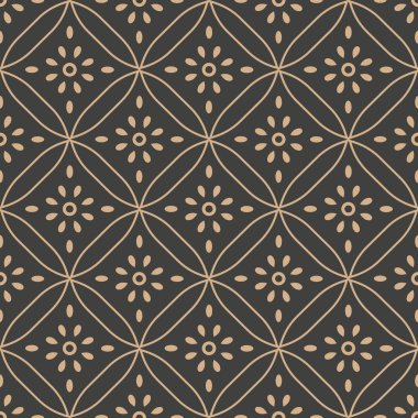 Vektör damasko Dikişsiz retro desen arka plan yuvarlak çiçek çerçeve çizgi kaleidosocpe çapraz eğrisi. Zarif lüks kahverengi tonlu tasarım duvar kağıtları, arka planında ve sayfa doldurmak için.