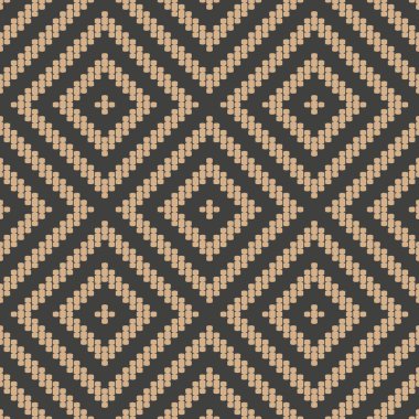 Vektör damasko Dikişsiz retro desen arka plan mozaik geometri rhomb Kadraj çapraz kontrol edin. Zarif lüks kahverengi tonlu tasarım duvar kağıtları, arka planında ve sayfa doldurmak için.