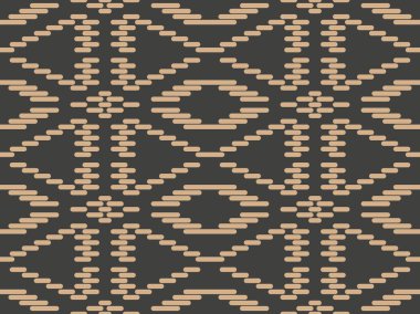 Vektör damasko Dikişsiz retro desen arka plan onay dikiş geometri üçgen Kadraj çapraz. Zarif lüks kahverengi tonlu tasarım duvar kağıtları, arka planında ve sayfa doldurmak için.