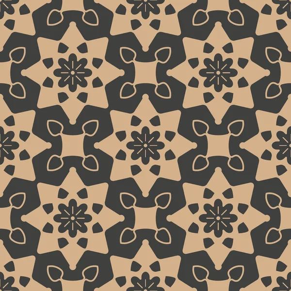 Vektör Şam Dikişsiz retro desen arka plan botanik bahçesi yıldız çapraz çerçeve çiçek çiçek dürbünü. Zarif lüks kahverengi tonlu tasarım duvar kağıtları, arka planında ve sayfa doldurmak için.