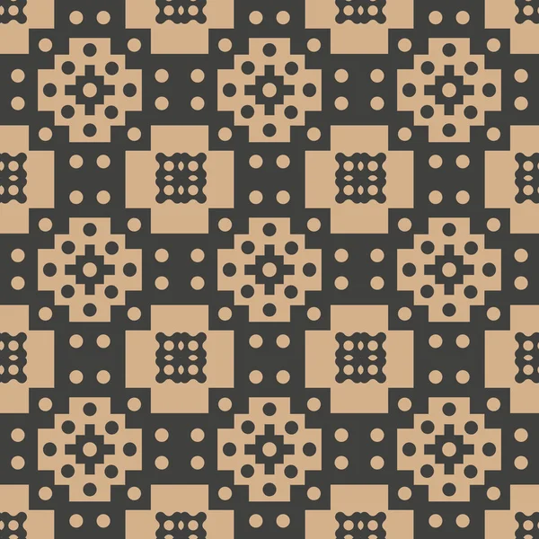 Vektör damasko Dikişsiz retro desen arka plan yuvarlak nokta kare çokgen geometrisi kaleydoskop çapraz. Zarif lüks kahverengi tonlu tasarım duvar kağıtları, arka planında ve sayfa doldurmak için.