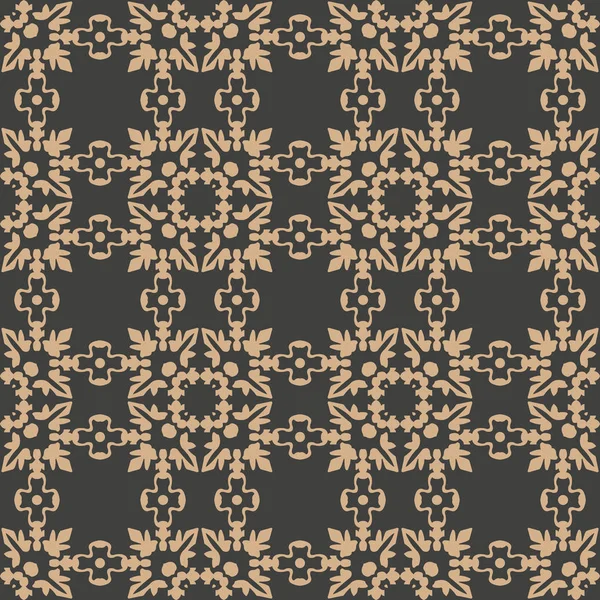 Vector Damasco Inconsútil Patrón Retro Fondo Espiral Curva Cruz Flor — Vector de stock