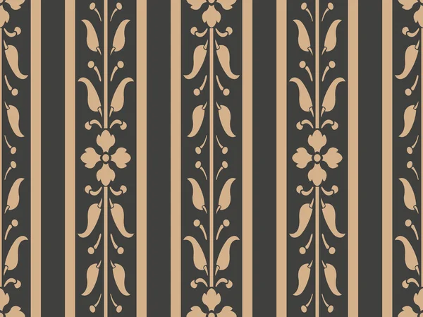 Vector damask seamless retro pattern background curve cross leaf flower vine border frame line. Elegant luxury brown tone design for wallpapers, backdrops and page fill.