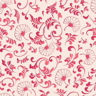 Zarif sorunsuz Çin stili Botanik Bahçe çiçek sarmal eğri yaprak asma desen arka plan çapraz. Geleneksel retro duvar kağıdı tasarımı.