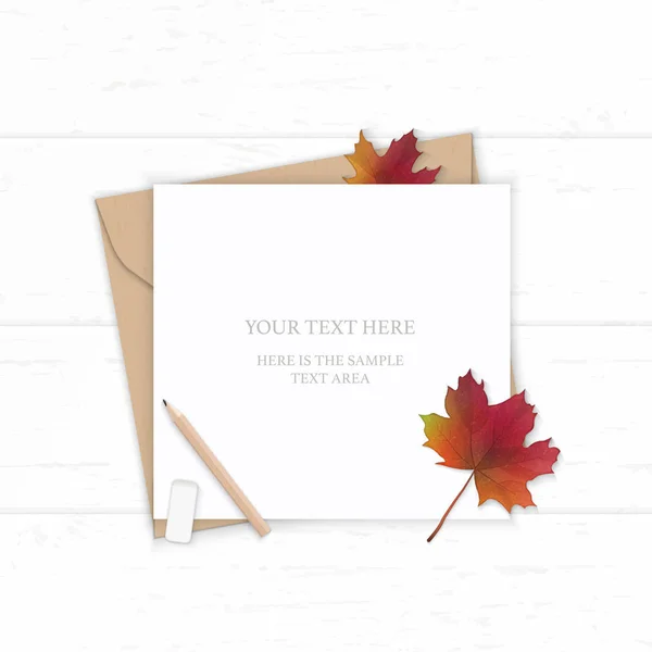 Flat Lay Vista Dall Alto Elegante Bianco Composizione Lettera Carta — Vettoriale Stock