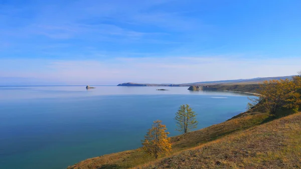 Прекрасний Вид Озеро Байкал Olkhon Острові Сонячний День Іркутськ Росія — стокове фото