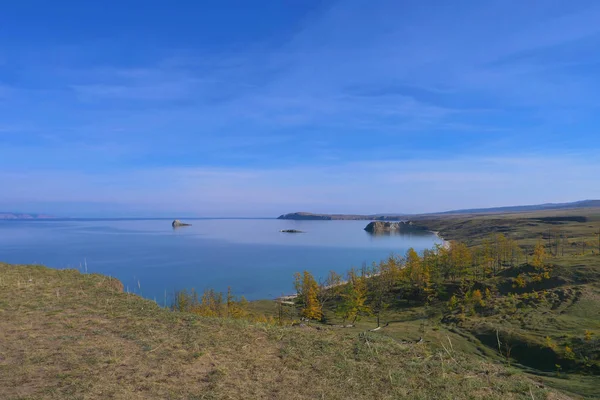 Pemandangan Indah Danau Baikal Pulau Olkhon Hari Yang Cerah Irkutsk — Stok Foto