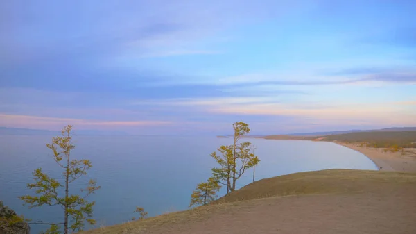 Elegante Cielo Colorato Pastello Nel Lago Baikal Olkhon Island Russia — Foto Stock
