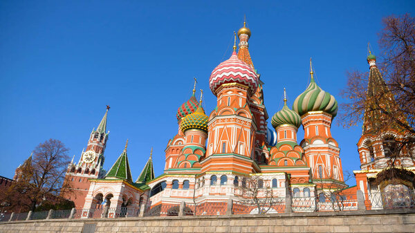 St. Basil's Cathedral in Red Square Moscow Kremlin, Russia.