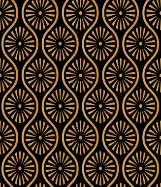 Japon tarzı altın Dikişsiz desen arka plan resim çerçeve papatya çiçek çapraz oval eğri