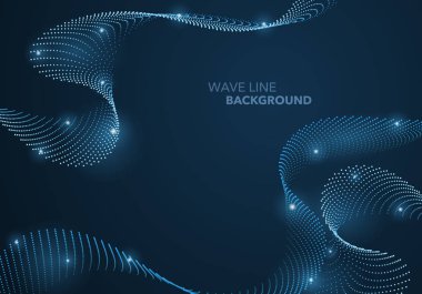 Fütüristik soyut dalga Noktalı Gradyan çizgi ve aydınlatmalı ışık şablon arka plan top. Fikir baskı ve web promosyon tasarımı için.