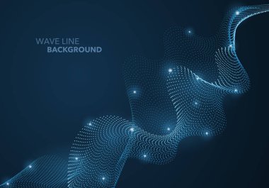 Fütüristik soyut dalga Noktalı Gradyan çizgi ve aydınlatmalı ışık şablon arka plan top. Fikir baskı ve web promosyon tasarımı için.