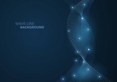 Fütüristik soyut dalga Noktalı Gradyan çizgi ve aydınlatmalı ışık şablon arka plan top. Fikir baskı ve web promosyon tasarımı için.