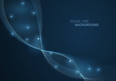 Fütüristik soyut dalga Noktalı Gradyan çizgi ve aydınlatmalı ışık şablon arka plan top. Fikir baskı ve web promosyon tasarımı için.