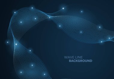 Fütüristik soyut dalga Noktalı Gradyan çizgi ve aydınlatmalı ışık şablon arka plan top. Fikir baskı ve web promosyon tasarımı için.